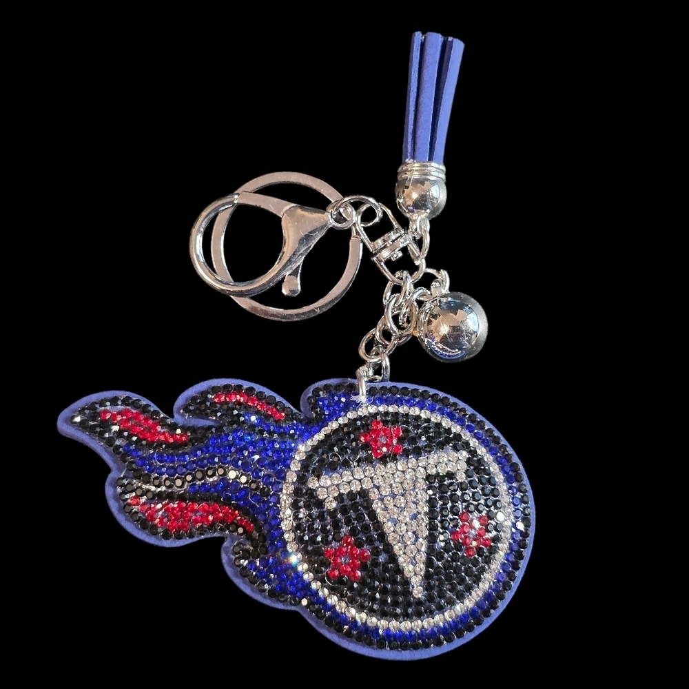 Tennessee Titans Rhinestone Bag Charm Keychain
